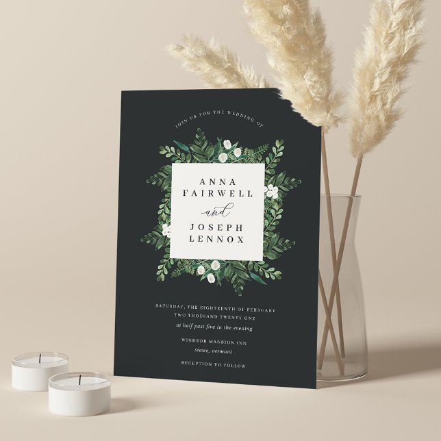 Invitación Greenhouse | Elegant Watercolor Botanical Wedding (Subido por el creador)