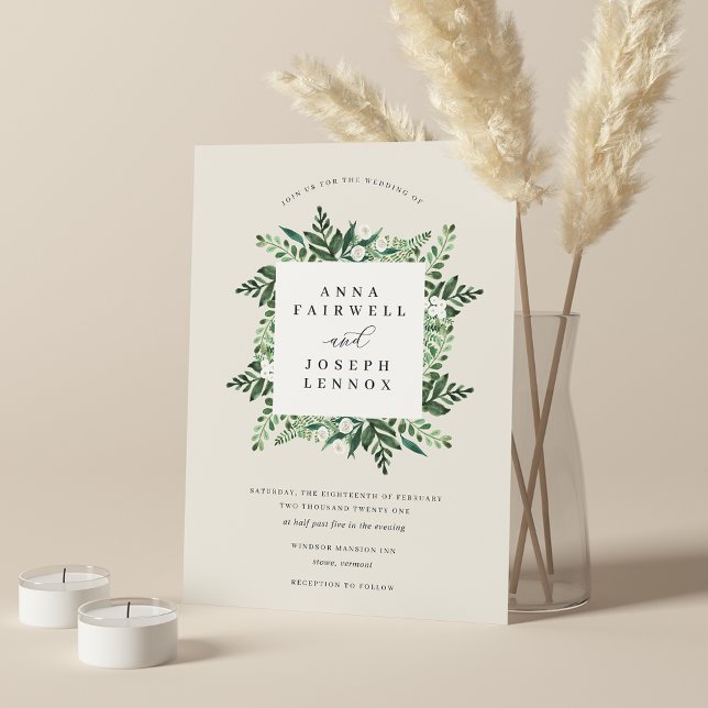 Invitación Greenhouse | Elegante Boda botánico acuarela (Subido por el creador)