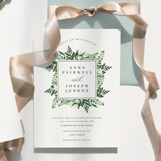 Invitación Greenhouse | Elegante Boda botánico acuarela (Subido por el creador)
