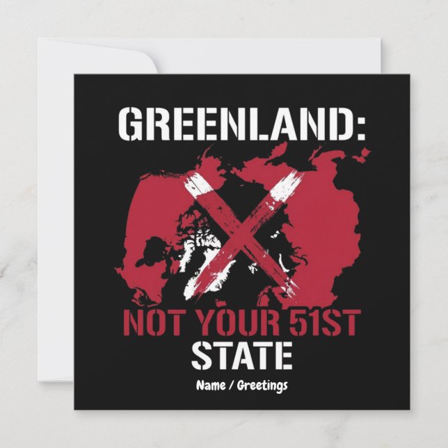 Invitación Greenland Sovereignty Not Your 51st State Arctic  (Anverso)