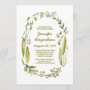 Invitación GreenLaurel Watercolor Bridal Shower