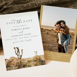 Invitación GRETA Watercolor Joshua Tree Photo Save the Date