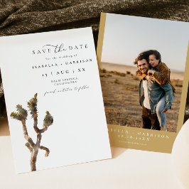 Invitación GRETA Watercolor Joshua Tree Photo Save the Date I