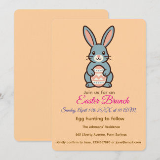 Invitación Grey Easter Bunny Image 