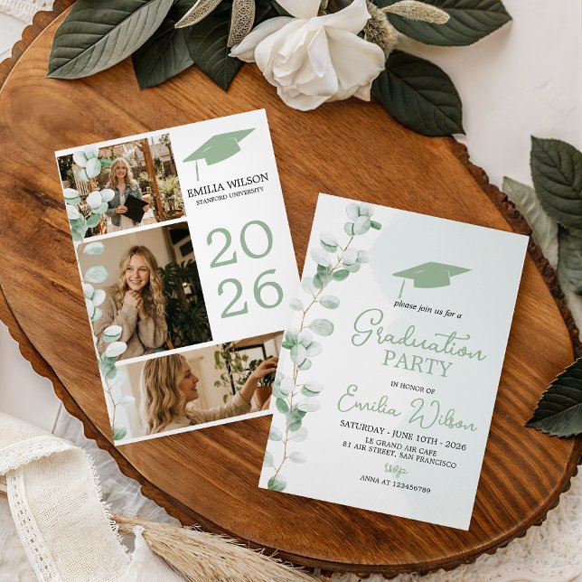 Invitación Grey Toile de Jouy Graduation Invitation (Subido por el creador)
