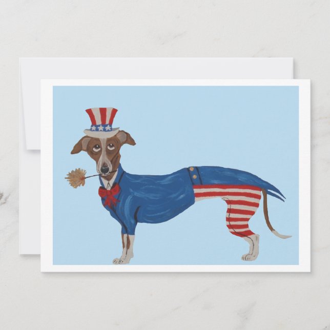 Invitación Greyhound Uncle Sam (Anverso)