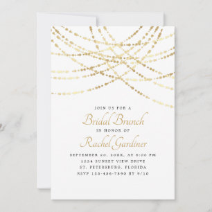 Invitación Grifo Luces Doradas Elegante Brunch Bridal