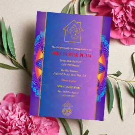 Invitación Griha Pravesh Chakra, un hogar hindú que calienta