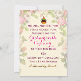 Invitación Grihapravesh Invitations 