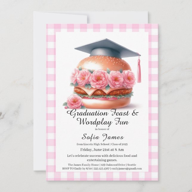 Invitación Grill and Chill Graduation Party Invitation (Anverso)