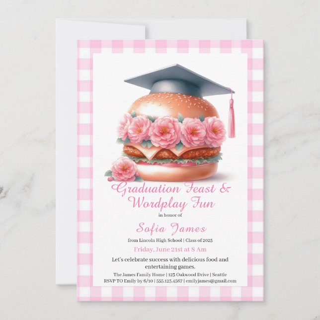 Invitación Grill and Chill Graduation Party Invitation (Anverso)