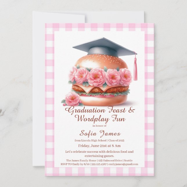 Invitación Grill and Chill Graduation Party Invitation (Anverso)