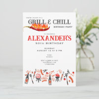Grill & Chill Cookout BBQ Barbeque Fiesta de Cumpl