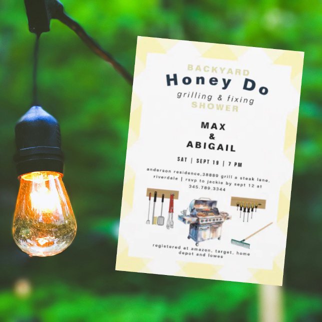 Invitación Grill & Fixing Honey Do Yellow Couples Ducha (Subido por el creador)