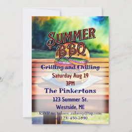 Invitación Grill y escalofríos de verano en barbacoa