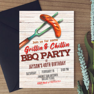 Invitación Grillín y Chillin - Barbeque