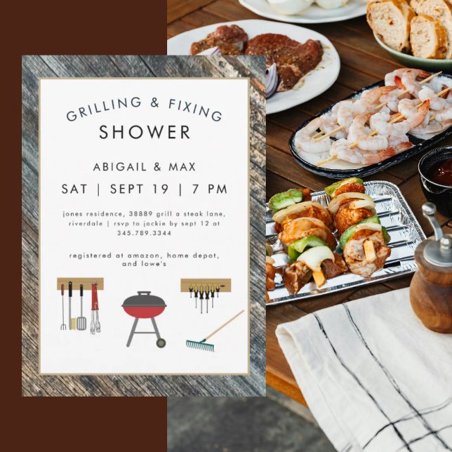 Invitación Grilling & Fixin Couples Wedding Shower III (Subido por el creador)