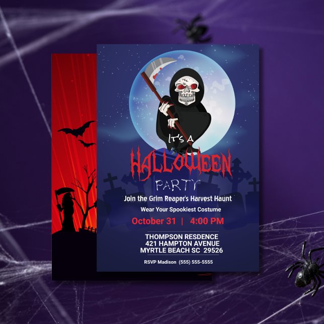 Invitación Grim Reaper Haunting Halloween Party (Subido por el creador)