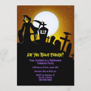 Invitación Grim Reaper Scary Halloween Party