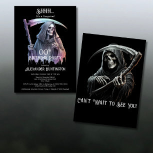 Invitación Grim Reaper Sorprende A Cualquier Fiesta De Cumple