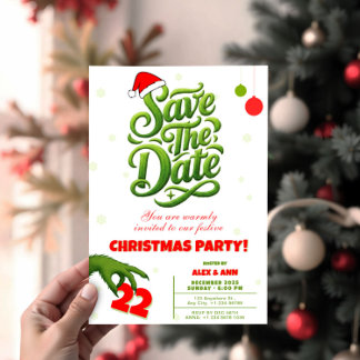 Invitación Grinch Style Christmas Party Save the Date