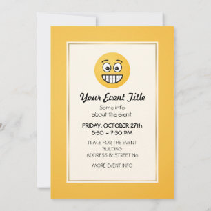 Invitación Grinning Face con los ojos abiertos
