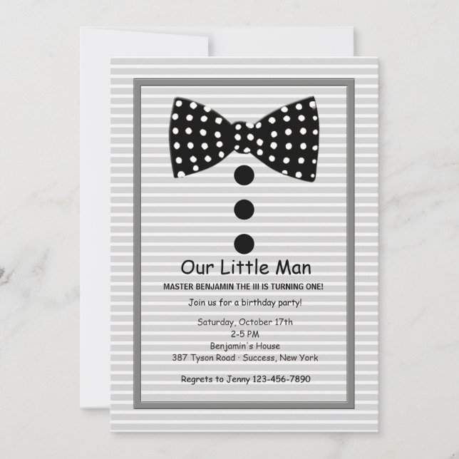 Invitación gris a la identidad de la marca Bow (Anverso)