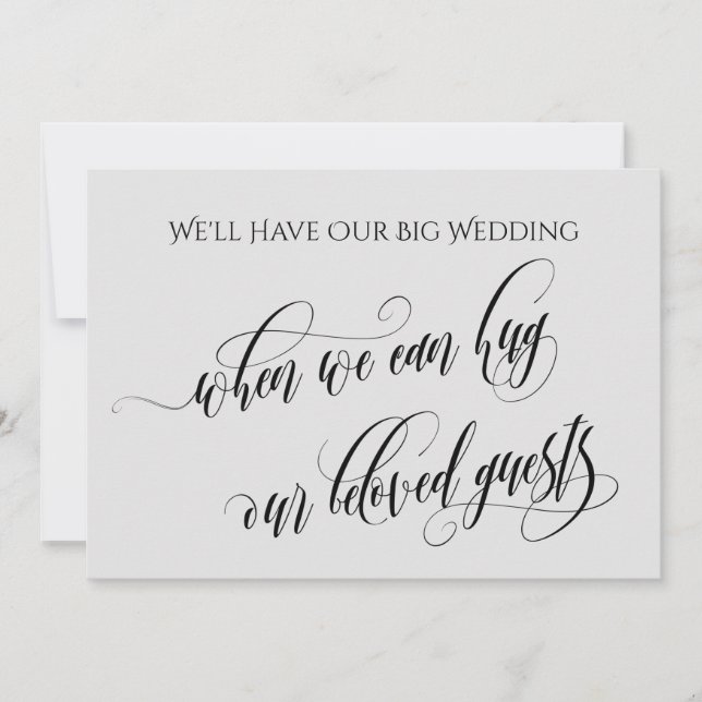 Invitación Gris claro cuando podemos abrazarte a tu Boda posp (Anverso)