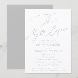 Invitación Gris claro la noche anterior al Boda del ensayo