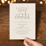 Invitación Gris Crema Felices para Siempre Cena de Boda<br><div class="desc">Celebra tu para siempre con elegancia moderna</div>