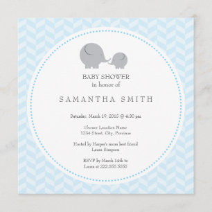 Invitación gris de Baby Shower del ı del elefante