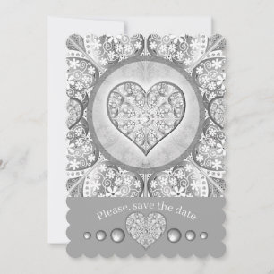 Invitación Gris de encaje cerámico