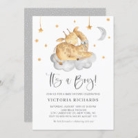 Gris de jirafa dormido lindo es un niño Baby Showe