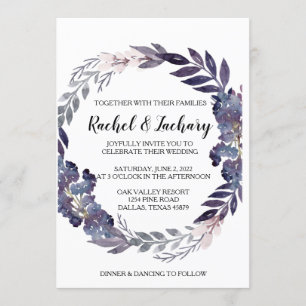 Invitación gris de la boda del ciruelo