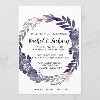 Invitación gris de la boda del ciruelo
