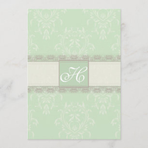 Invitación gris de la boda del damasco del vintage