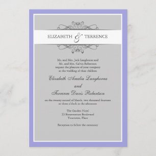 Invitación gris decorativa moderna de la boda