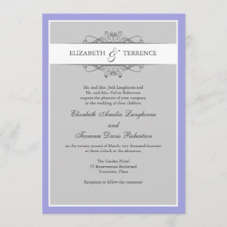 Invitación gris decorativa moderna de la boda