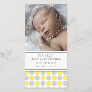 Invitación gris del nacimiento del recién nacido