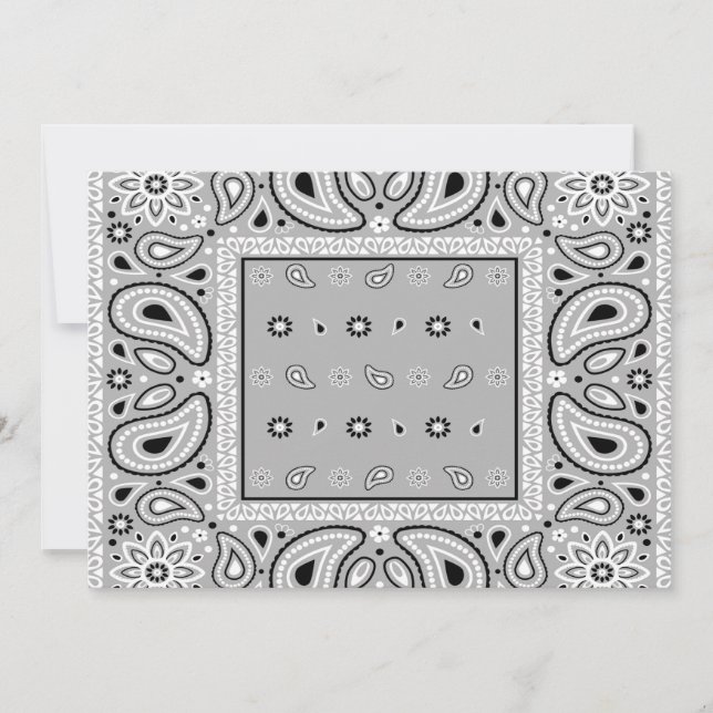 Invitación Gris gris Bandana Paisley Country Hip Hop Cowboy (Anverso)