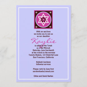 Invitación Gris judío de la estrella de Kaylie de la