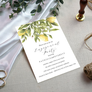 Invitación Gris   Lemones y Foliage Boda Engagement Party
