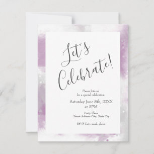 Invitación Gris Mauve Suave y Pinceladas Abstractas en Blanco