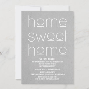 Invitación Gris Modern Sweet Home Fiesta de calentamiento de 