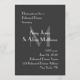 Invitación gris moderna de la cena del ensayo