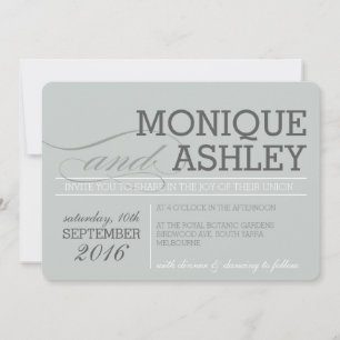 Invitación Gris monocromático del texto intrépido simple