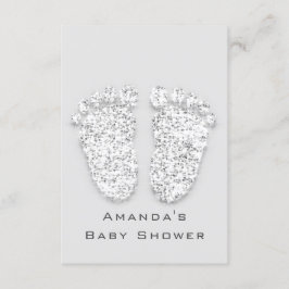 Invitación Gris Oro Baby Shower pies Plata Chica Niño Gris