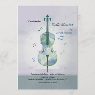 Invitación Gris para Recital de Cello