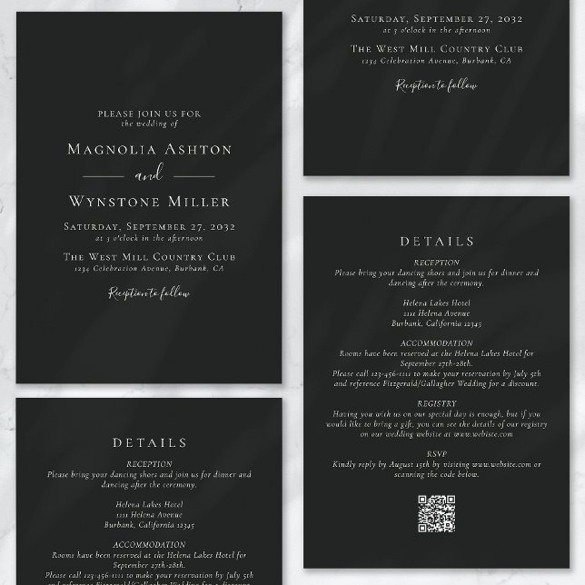 Invitación Gris urbano moderno en un Boda (Subido por el creador)