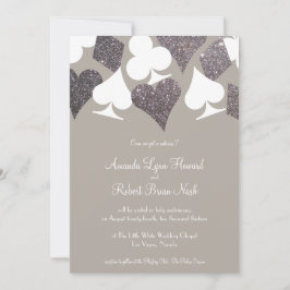 Invitación Gris y plata Boda de Las Vegas
